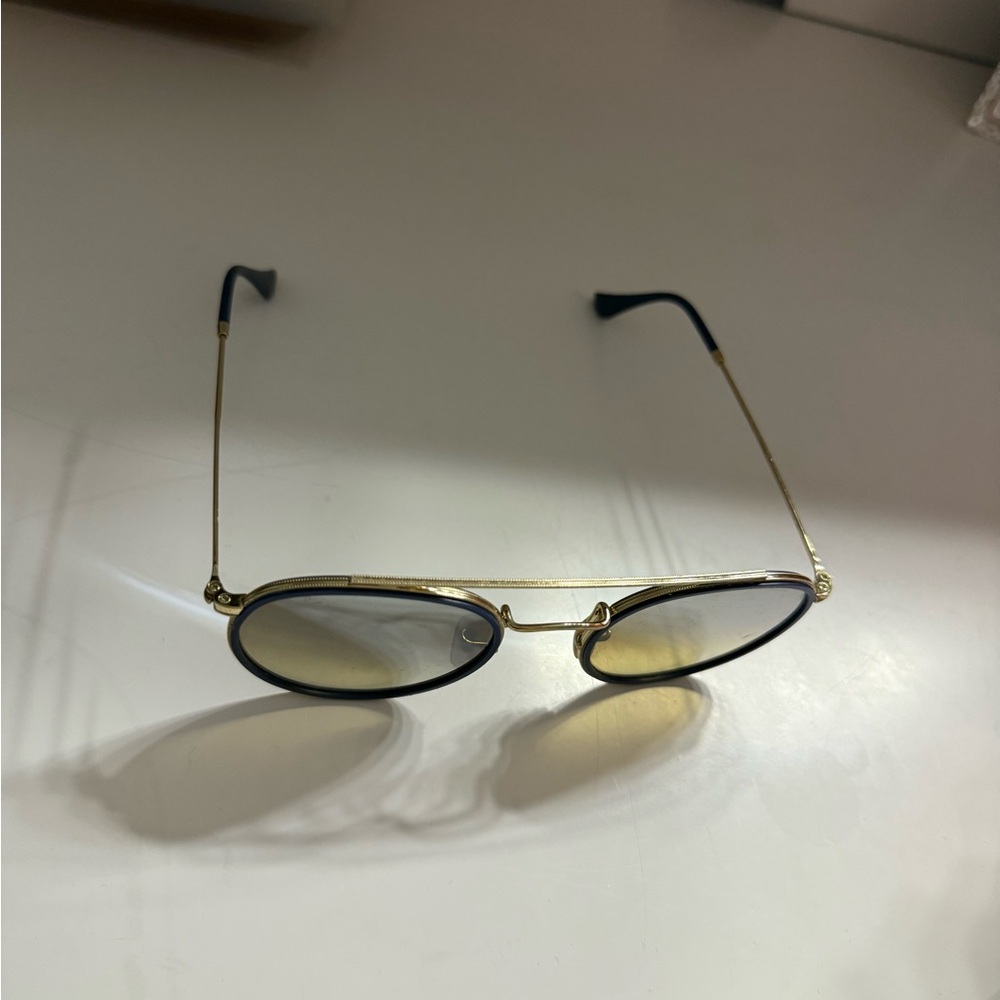 Ray-Ban Blue and Gold Round Sunglasses - Picture 2 of 4